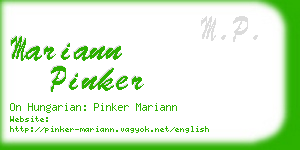 mariann pinker business card